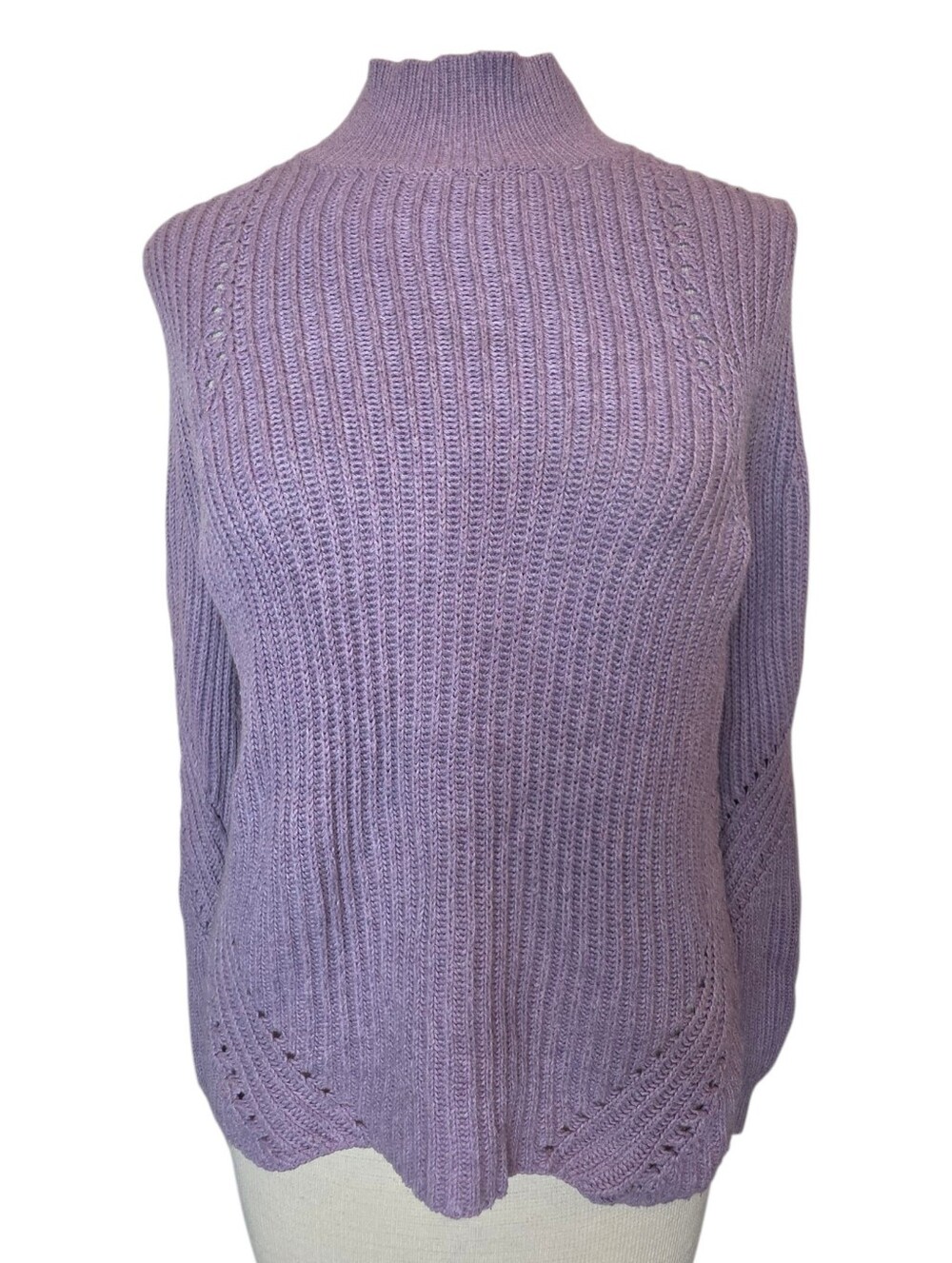 Marine Layer Mock Turtleneck Sweater Size XS Purple Lavender Grandmacore Y2K